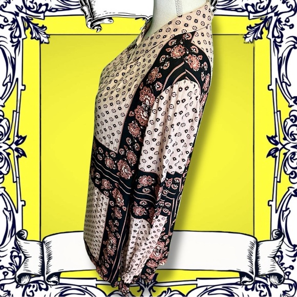 Free People ‘Changing Times’ Border Print Tunic Top in “Tea Combo” Size Large - Picture 9 of 16